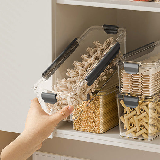 Stackable Clear Pantry Storage Bins with Lids