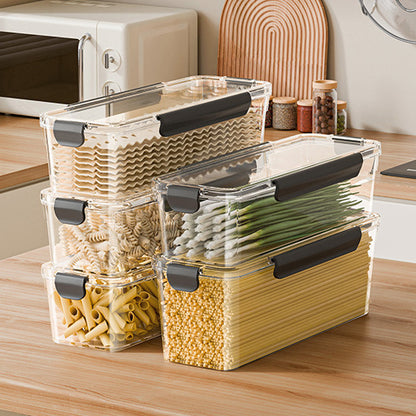 Stackable Clear Pantry Storage Bins with Lids