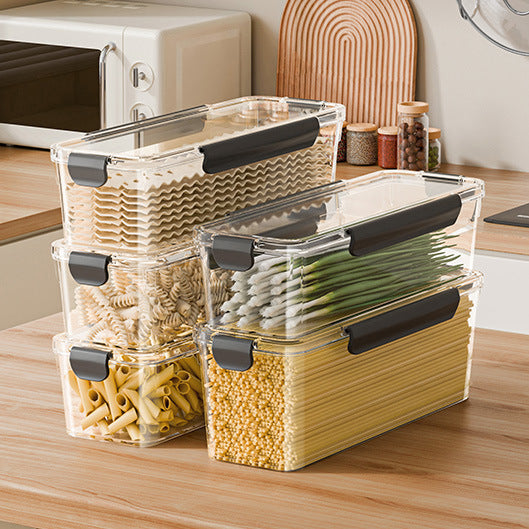 Stackable Clear Pantry Storage Bins with Lids