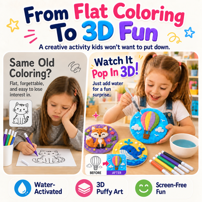🔥🔥Last Day 69% off🔥3D Puffy Texture Paper- Turn Simple Drawings Into Fun Puffy 3D Art🪄