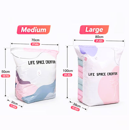 No-Pump Compression Storage Bags for Clothes & Bedding