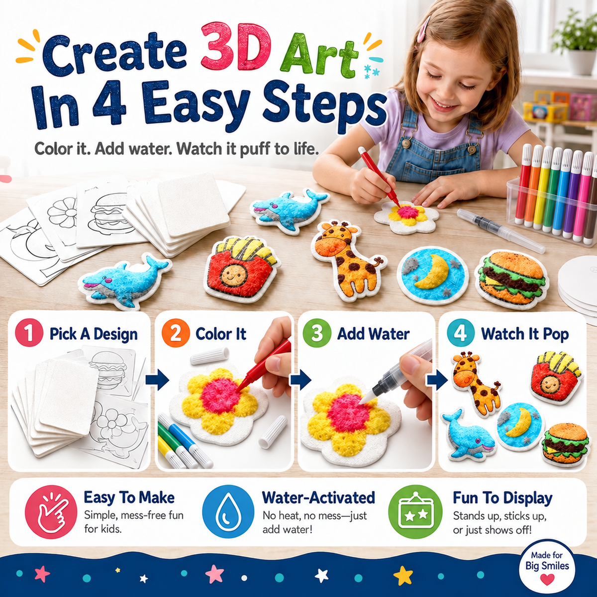 🔥🔥Last Day 69% off🔥3D Puffy Texture Paper- Turn Simple Drawings Into Fun Puffy 3D Art🪄