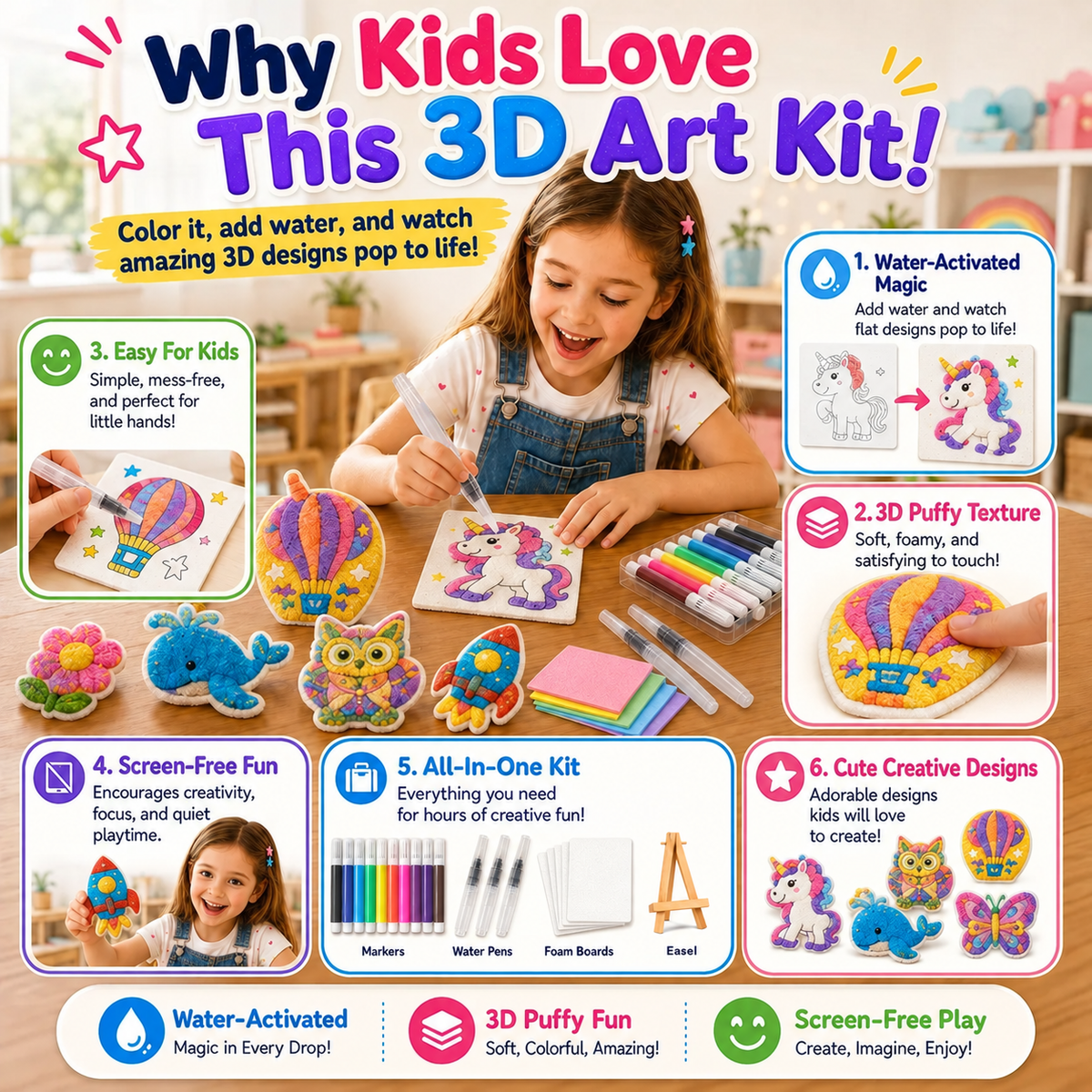🔥🔥Last Day 69% off🔥3D Puffy Texture Paper- Turn Simple Drawings Into Fun Puffy 3D Art🪄