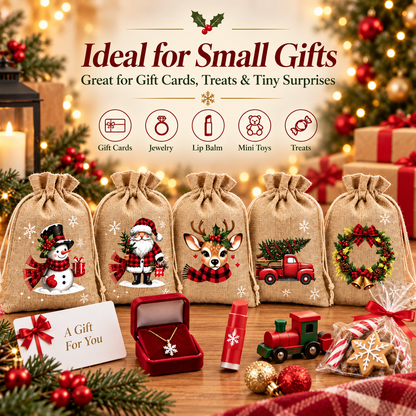 🔥🔥Last Day Buy 2 get 1🔥Christmas Keepsake🎄Drawstring Gift Pouches