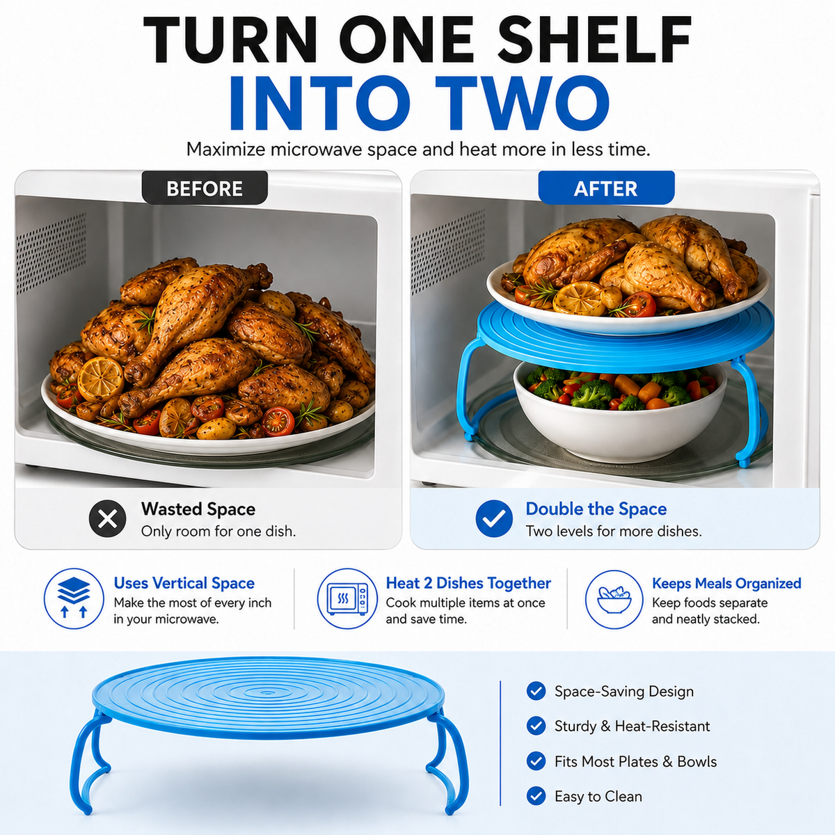 🔥Last Day Buy 2 get 1🔥Microwave-Safe Multi-Tier Tray Rack