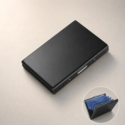 RFID Blocking Stainless Steel Card Holder, Slim Portable Anti‑Theft Metal Credit Card Case
