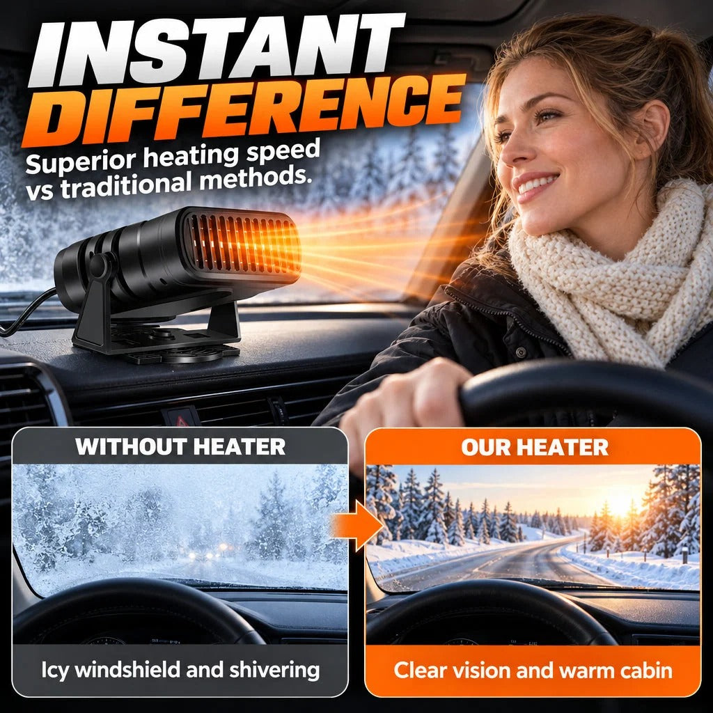 Portable Car Heater 12V/24V – A Warmer Car & Clearer Windshield This Winter ❄️
