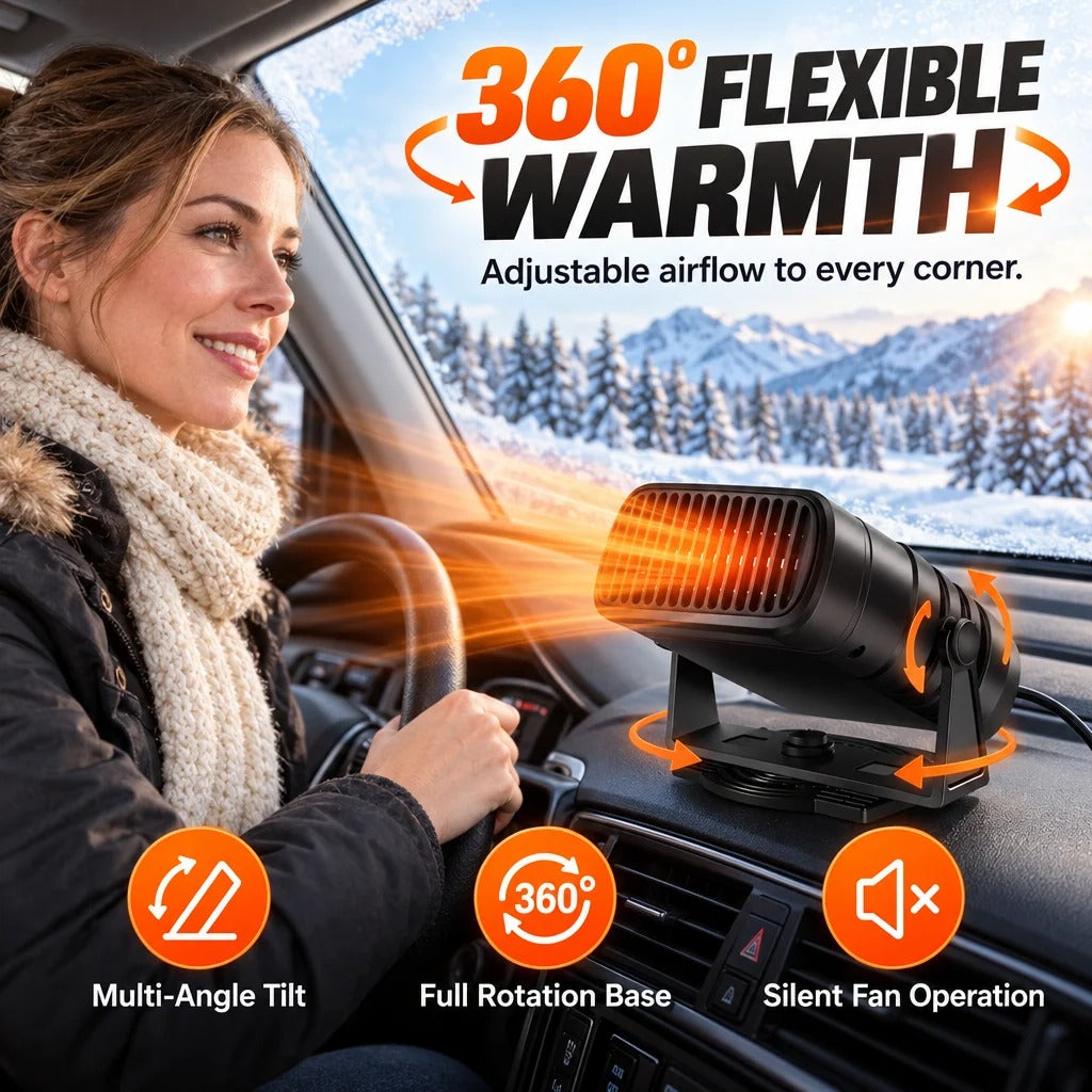 360 degree adjustable portable car heater
